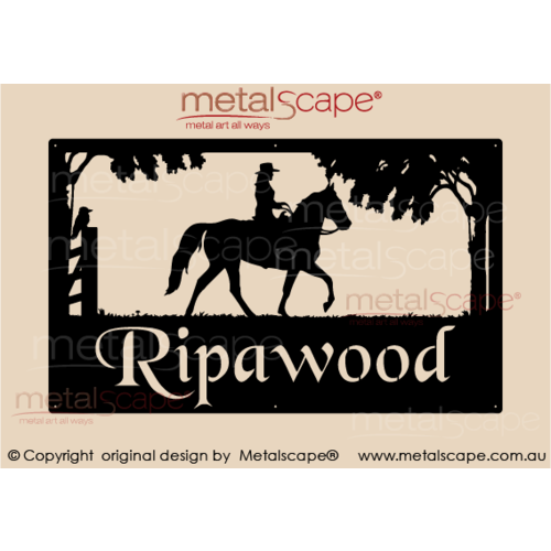 Metalscape - Farm Property Signs-Large Property Sign -  Female Rider