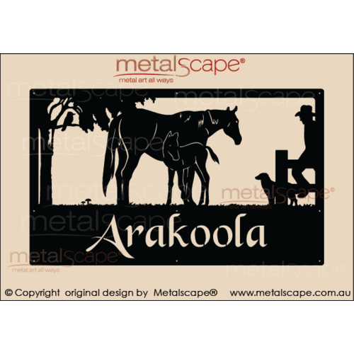 Metalscape - Farm Property Signs-Large Property Sign - Mare and Foal
