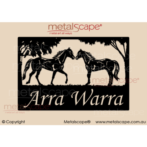 Metalscape - Farm Property Signs-Large Property Sign - 2 Horses facing eachother