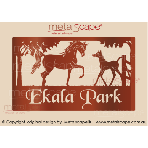 Metalscape - Farm Property Signs-Large Property Sign - Arabian Mare & Foal