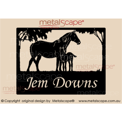 Metalscape - Farm Property Signs-Medium Property Sign - Mare and Foal