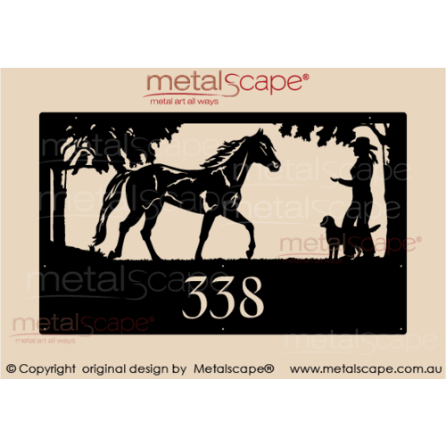 Metalscape - Farm Property Signs-Large Property Sign -   Trotting Horse