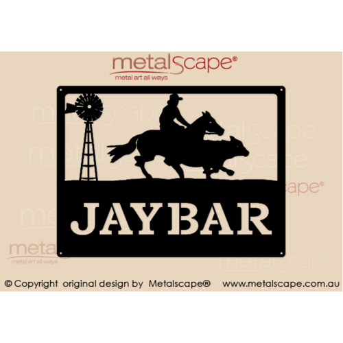 Metalscape - Farm Property Signs-Medium Property Sign - Camp Drafting and Windmill