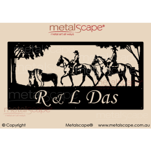 Metalscape - Farm Property Signs-XL Property Sign -2 Riders & Collies