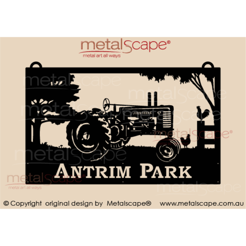 Metalscape - Farm Property Signs-Medium Property Sign Model A Tractor