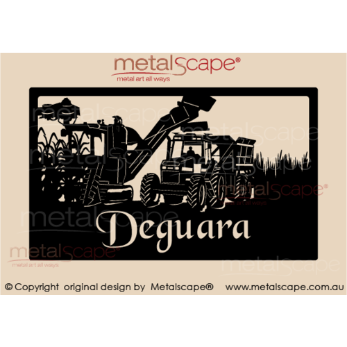 Metalscape - Farm Property Signs-Large Property Sign Sugar Cane Harvester