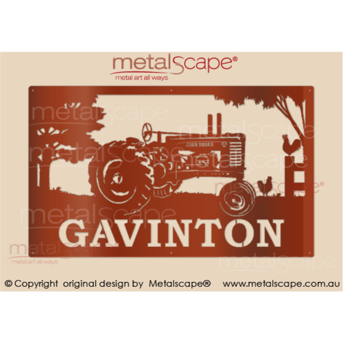 Metalscape - Farm Property Signs-Large Property Sign -  John Deere Model A Tractor