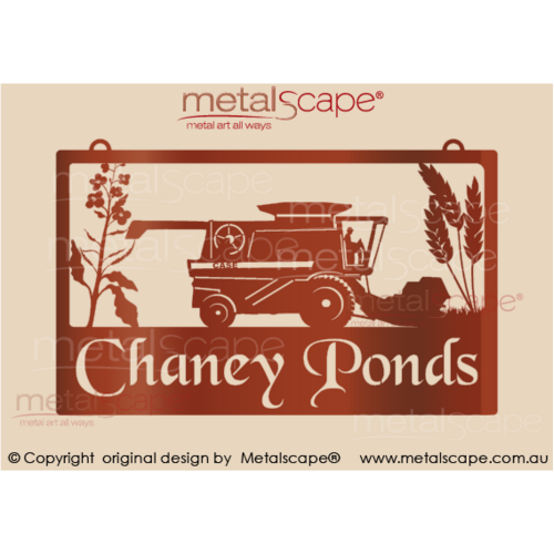 Metalscape - Farm Property Signs-Large Property Sign Canola flower, Case Header, Wheat Head