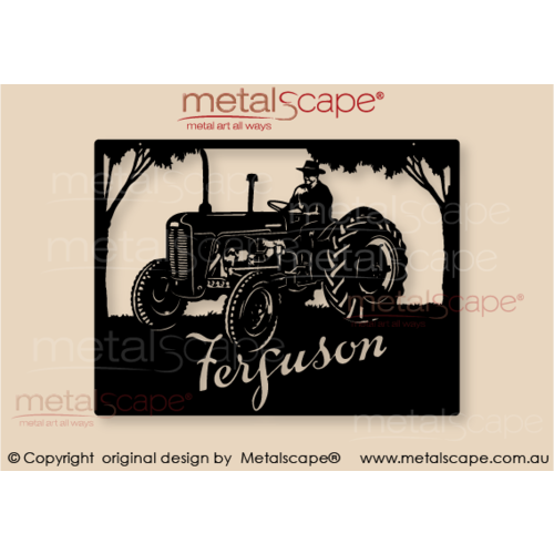 Metalscape - Farm Property Signs-Medium Property Sign Massey Ferguson 35 Tractor No Rollbar