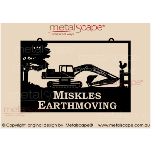 Metalscape - Farm Property Signs-Large Property Sign Earthmover Scene