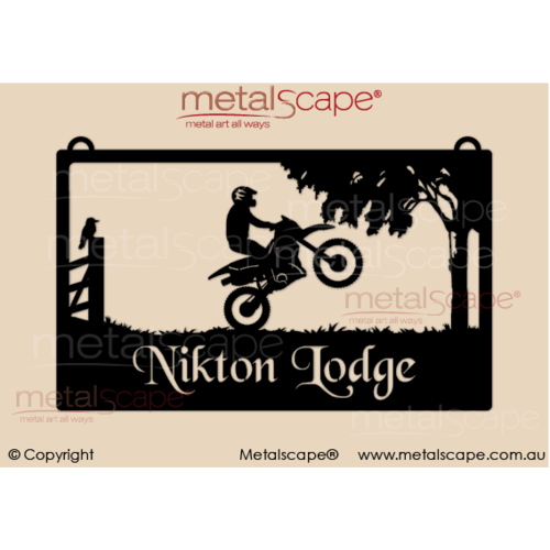Metalscape - Farm Property Signs-Large Property Sign - Motor Bike Rider