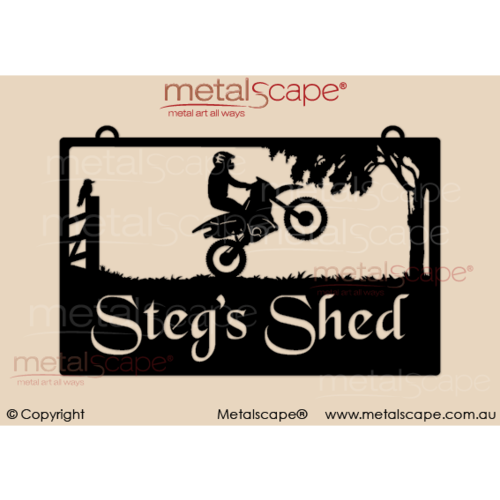 Metalscape - Farm Property Signs-Property Sign Motor Bike Rider