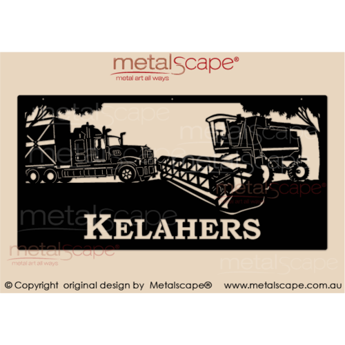 Metalscape - Farm Property Signs-XL Property Sign -Mack Truck and John Deere Header