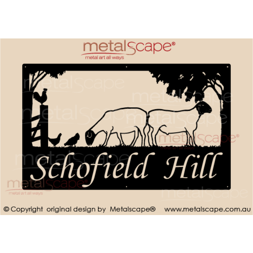Metalscape - Farm Property Signs-Large Property sign - 2 x Black Faced Dorper Sheep