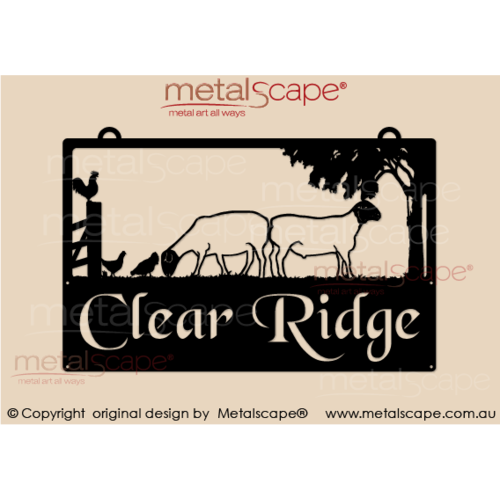 Metalscape - Farm Property Signs-Property sign - 2 x Black Faced Dorper Sheep