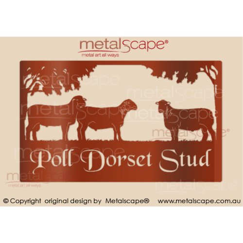 Metalscape - Farm Property Signs-Large Property Sign - 3 Dorset Sheep