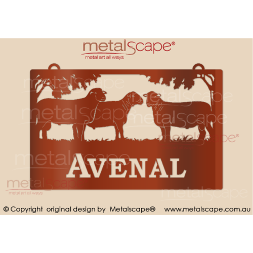 Metalscape - Farm Property Signs-Medium Property Sign - 3 x Dorset Sheep
