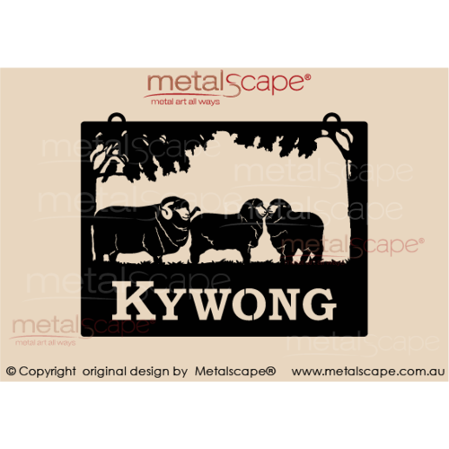 Metalscape - Farm Property Signs-Medium Property Sign - 3 merinos