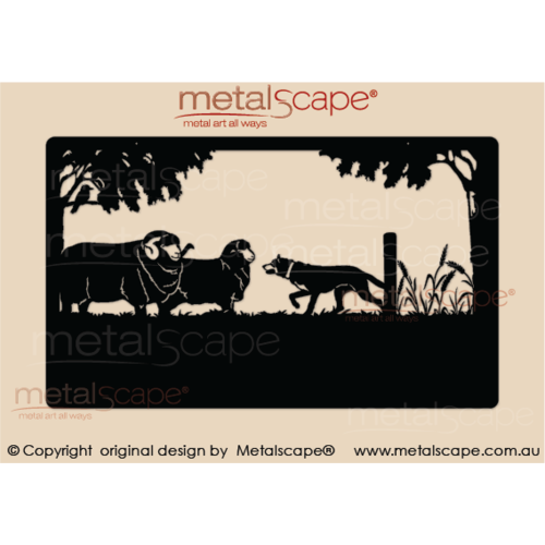 Metalscape - Farm Property Signs-Large Property Sign - Merinos,Kelpie & Wheat