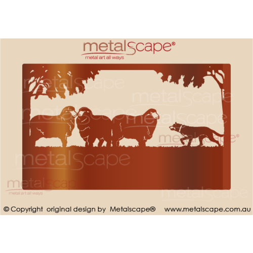 Metalscape - Farm Property Signs-Large Property Sign - 3 x Merino Ewes and Kelpie