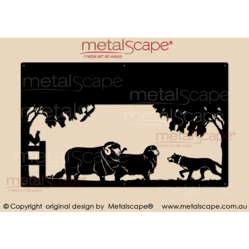 Metalscape - Farm Property Signs-Large Property Sign - Merino Ram and Ewe, Kelpie.