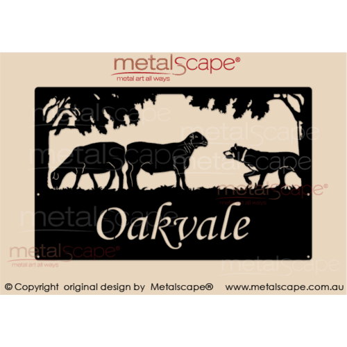 Metalscape - Farm Property Signs-Large Property sign -Premium Dorper Sheep & Kelpie