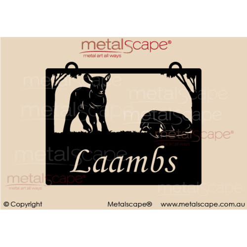 Metalscape - Farm Property Signs-Small Property Sign - 2 Lambs