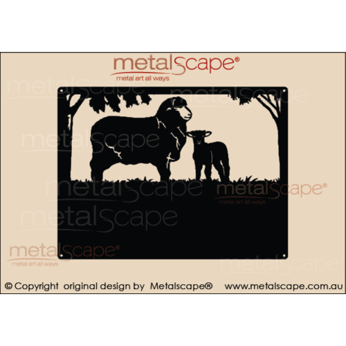 Metalscape - Farm Property Signs-Small Property Sign - Merino ewe and lamb