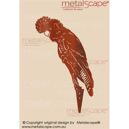 Metalscape - Metal Garden Art - Gardenscape -Black Cockatoo Sitting on spike