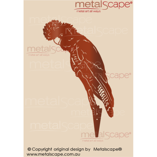 Metalscape - Metal Garden Art - Gardenscape -Black Cockatoo Sitting on spike
