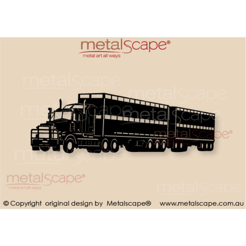 Countryscape - Metalscape - Metal Art - Farm-Truck- Kenworth Twin Road Train - Sheep Trailers