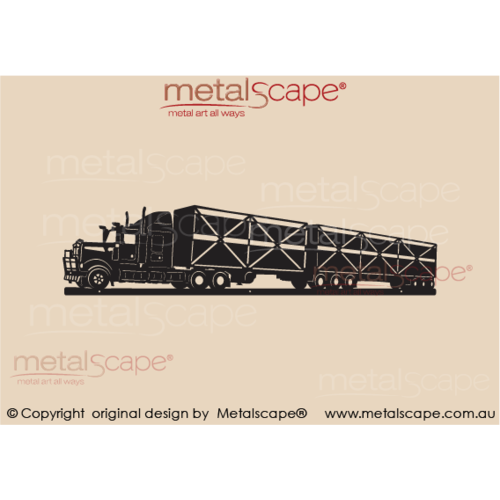 Countryscape - Metalscape - Metal Art - Farm-Truck - Kenworth T904 B Double - 2 Cattle Crates