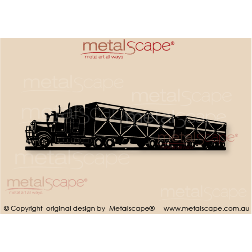 Countryscape - Metalscape - Metal Art - Farm-Truck - Kenworth Twin Road Train - Cattle Trailers