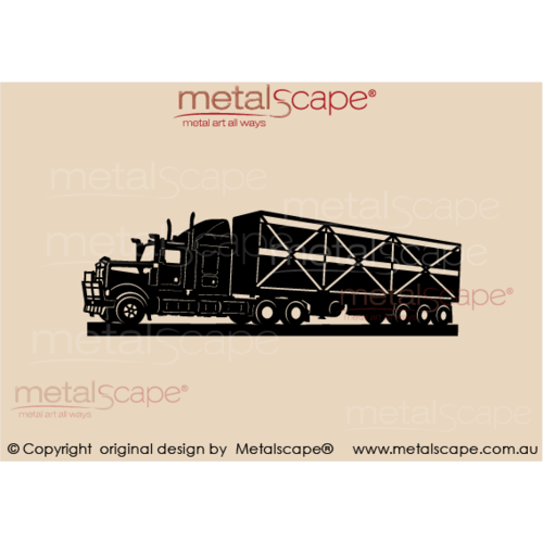 Countryscape - Metalscape - Metal Art - Farm-Truck - Kenworth T904 Semi Trailer - Cattle Crates