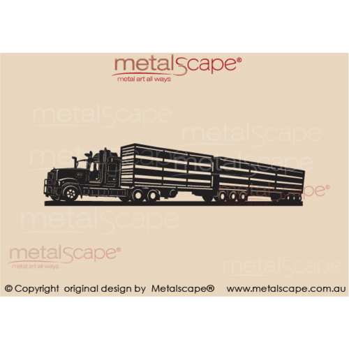 Countryscape - Metalscape - Metal Art - Farm-Truck - Mack Superliner B Double with Sheep Crates